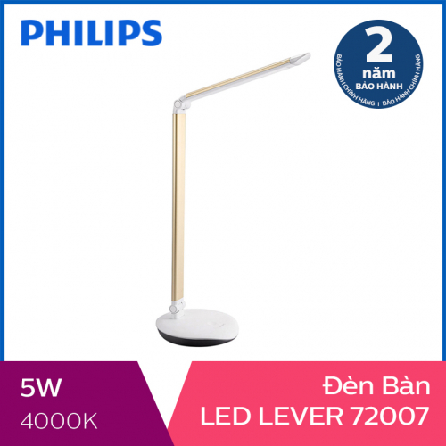 Đèn bàn Philips LED Lever 72007 5W (Vàng)