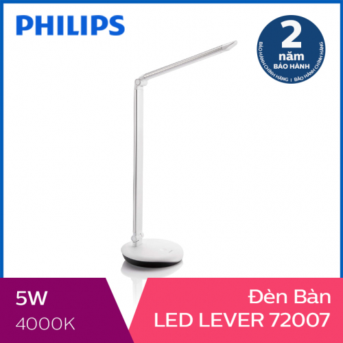 Đèn bàn Philips LED Lever 72007 5W (Bạc)
