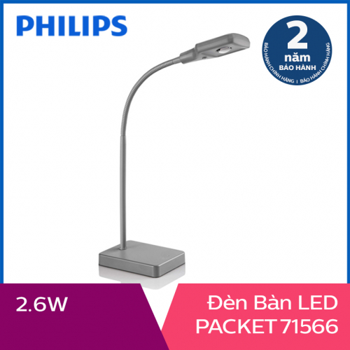 Đèn bàn Philips LED Packet 71566 2.6W (Xám)