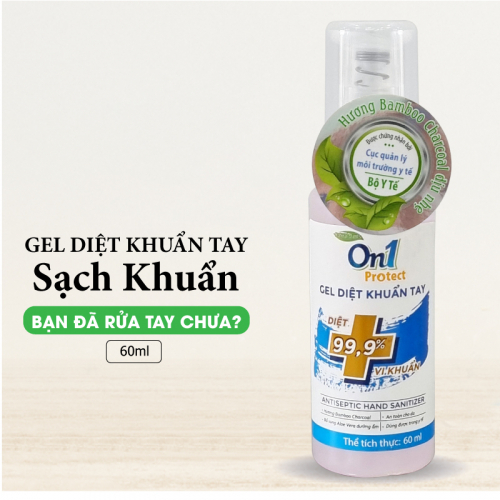 Gel Rửa Tay khô sạch khuẩn nhanh On1 Protect hương BamBoo Charcoal chai nhấn 60ml C0101-4