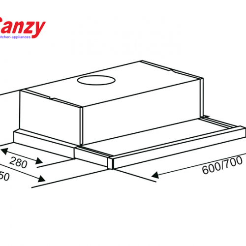 Máy hút mùi âm tủ bếp 7 tấc Canzy CZ-7002SYP-1