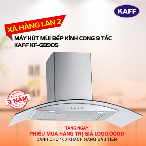 Máy hút mùi bếp kính cong 9 tấc KAFF KF-GB905