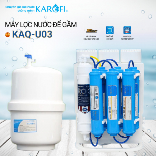 Máy lọc nước RO để gầm, không tủ KAROFI KAQ-U03 (10 cấp lọc)