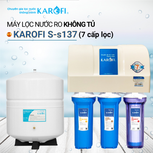 Máy lọc nước RO để gầm, không tủ KAROFI S-s137 (7 cấp lọc)