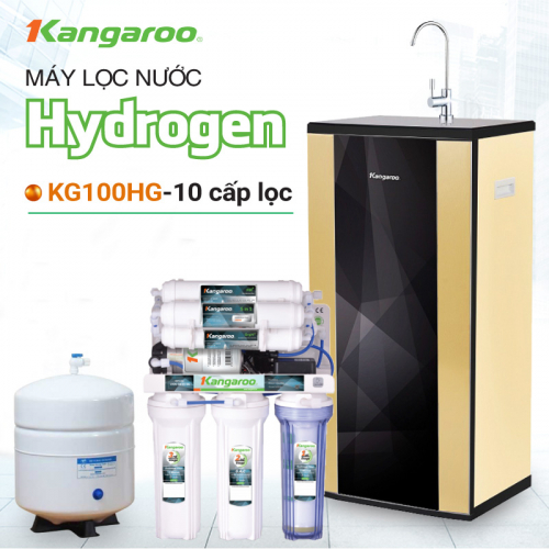 Máy lọc nước RO KANGAROO KG100HG VTU HYDROGEN (10 cấp lọc - Bao gồm tủ cường lực)