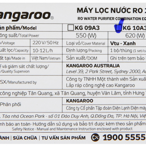Máy lọc nước RO nóng lạnh 2 vòi KANGAROO KG10A3 (10 cấp lọc - Bao gồm tủ cường lực)-3
