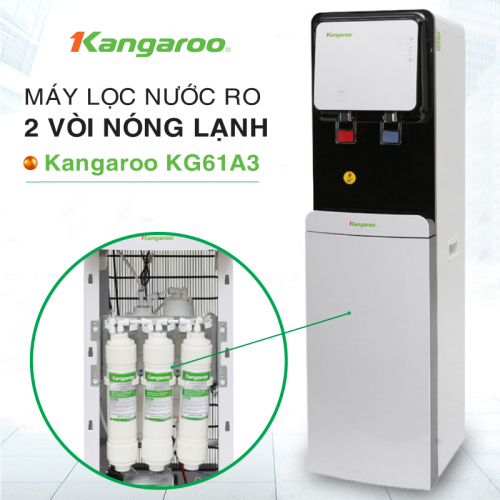 Máy lọc nước RO nóng lạnh 2 vòi KANGAROO KG61A3 (5 cấp lọc - Làm lạnh nhanh bằng Block)