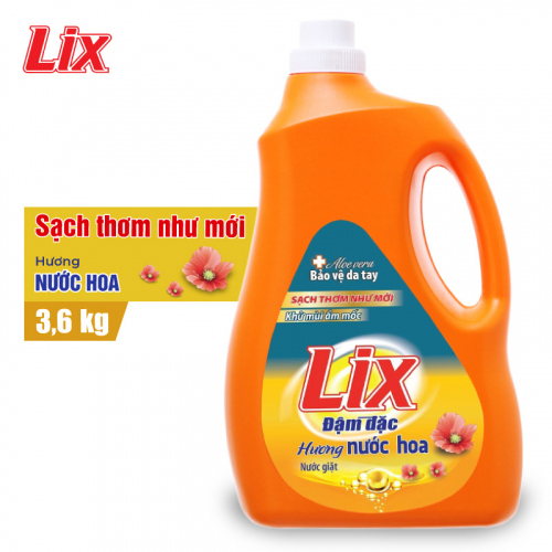 Nước giặt Lix hương nước hoa 3.6Kg - Tẩy sạch cực mạnh vết bẩn-3