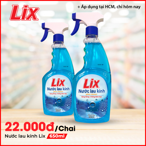 Nước lau kính Lix 650ml - Sáng bóng - K0004