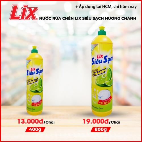 Nước rửa chén Lix siêu sạch hương chanh 800g - NS801