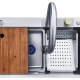 Chậu rửa bát inox 304 liền vòi Kaff KF-UM7546S-3