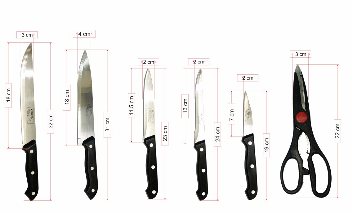 Bộ dao kéo làm bếp 7 món Chuanghui FE.01-004
