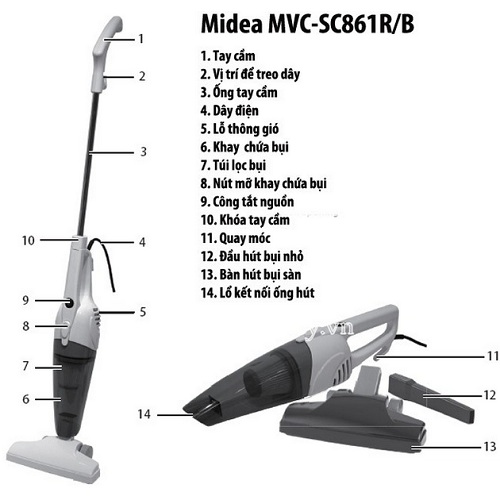 Máy hút bụi Midea MVC-SC861R